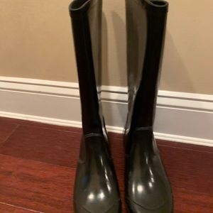 Michael Kors tall black rain boots.